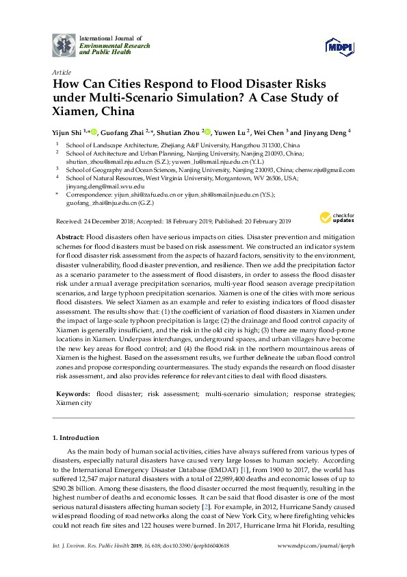 How Can Cities Respond to Flood Disaster Risks - Case Study