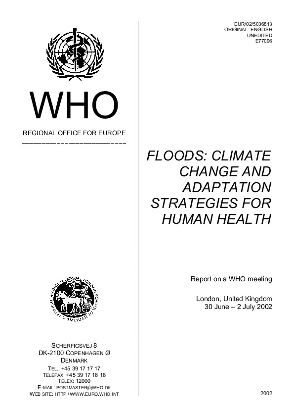 Floods: Climate Change and Adaptation Strategies for Human Health